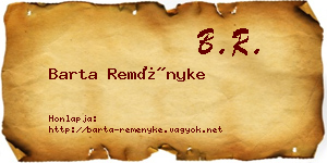 Barta Reményke névjegykártya